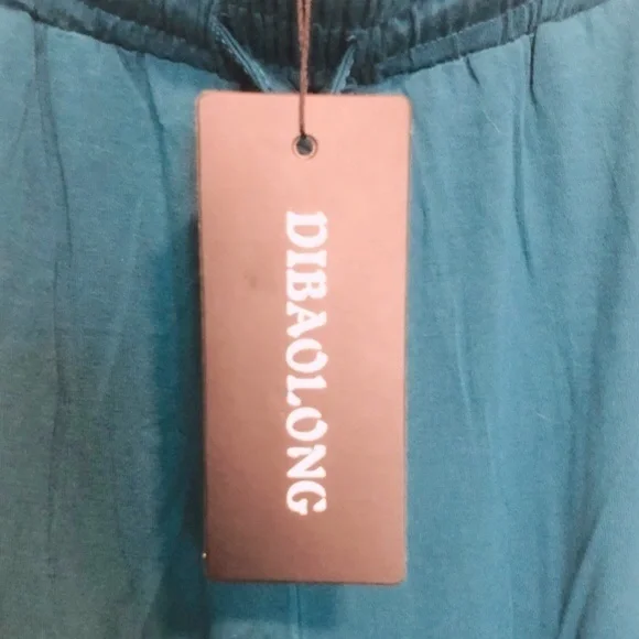 DIBAOLONG Teal Draw-String Joggers - Picture 6 of 8